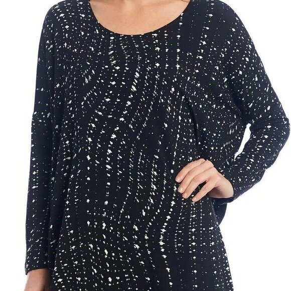 bryn Walker Tops - NWOT Bryn Walker Ruched Inman Tunic Top Black Stars Size 1X